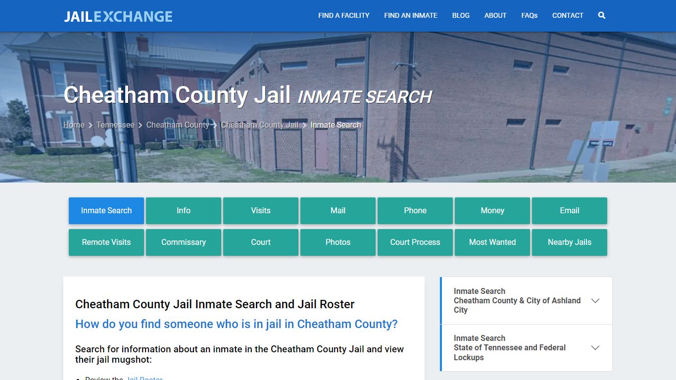 Inmate Search: Roster & Mugshots - Cheatham County Jail, TN